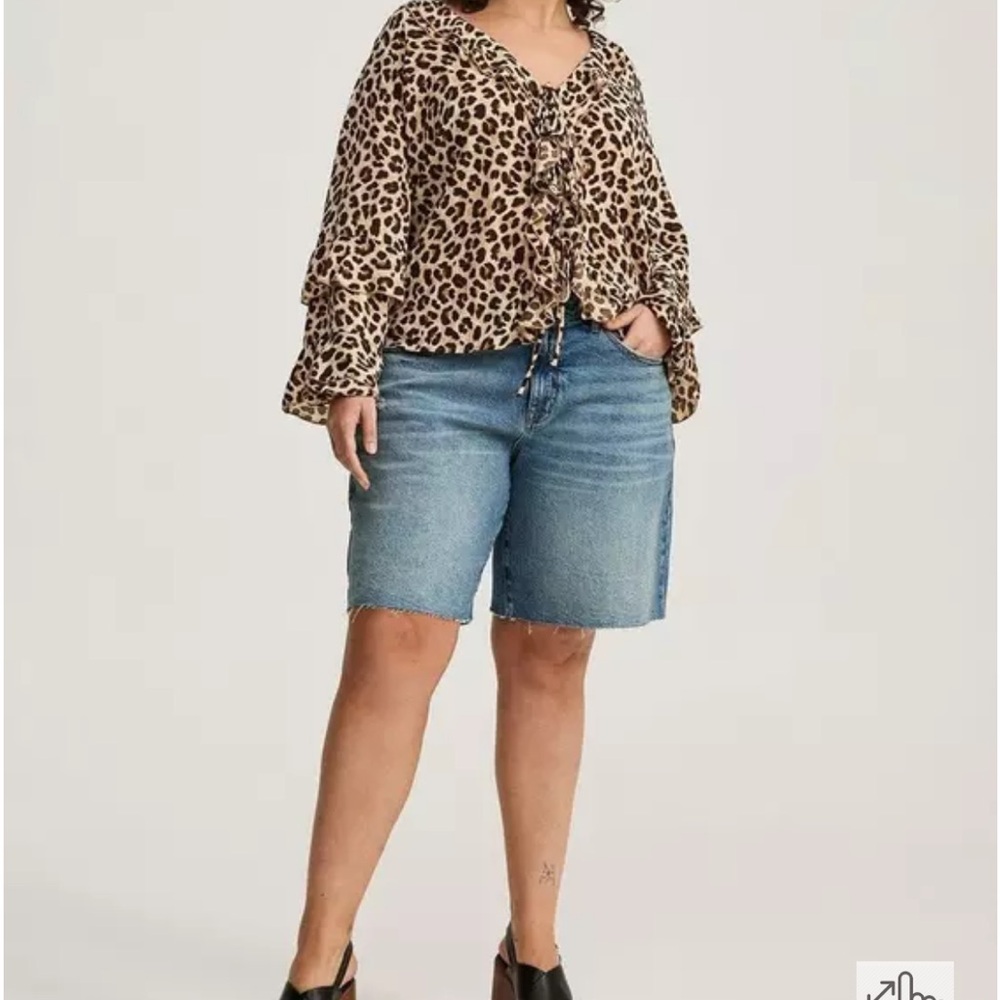 Torrid Animal Print Ruffle Blouse - Picture 4 of 7